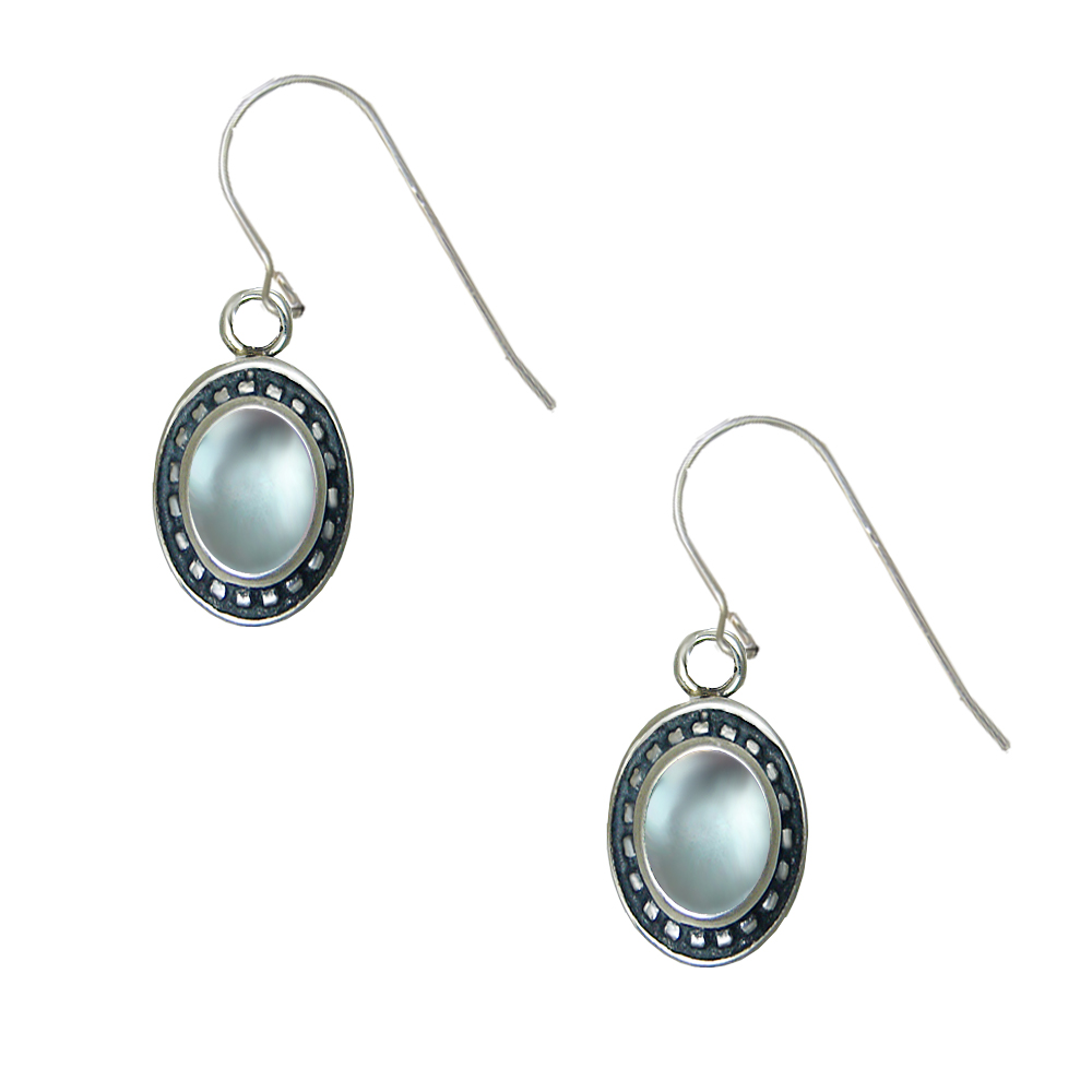 Sterling Silver Blue Topaz Gemstone Drop Dangle Earrings